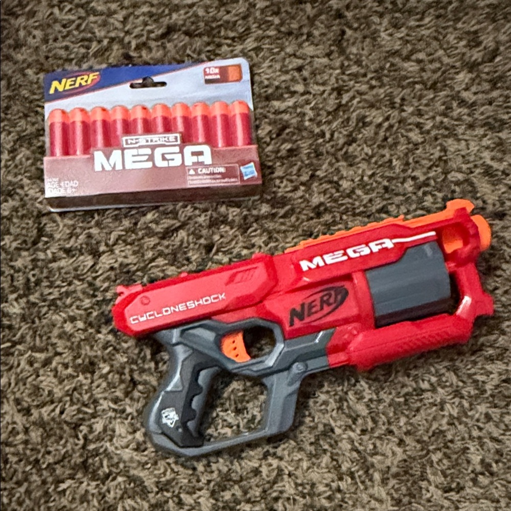 Nerf Mega CycloneShock Blaster in red and gray